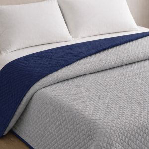 Colcha bicolor reversible azul/gris cama 105cm donegal collections
