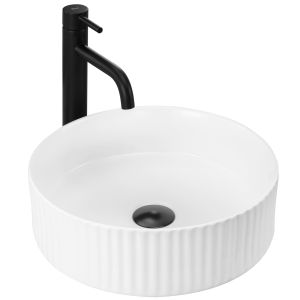 Rea lavabo sobre encimera delia white round, 36x36x11 cm