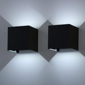 Lámpara de pared 2 uds. Interior y exterior impermeable 12 w 6000 k