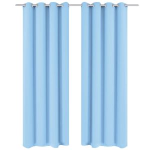 vidaXL cortinas opacas 2 piezas con ojales de metal 135x175cm turquesa