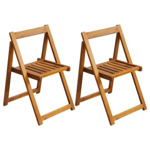 vidaXL sillas plegables de jardín 2 unidades madera de acacia maciza