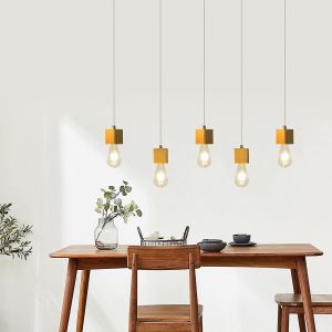 Nettlife lámpara colgar E27 madera 6x6
