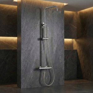 Imex - columna ducha termostática con grifo cromado serie monza