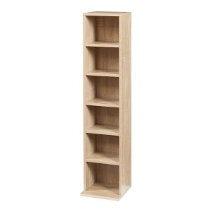 Estantería para cds tynset 6 compartimientos 90x20x20cm - roble [en.casa]