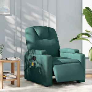 Sillón reclinable de masaje eléctrico tela verde oscuro qweo1043