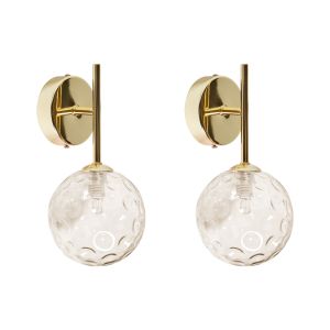 Conjunto de 2 lámparas de pared anadyr vidrio beige