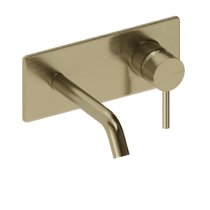 Grifo monomando mural con placa loop  14 cm cromado