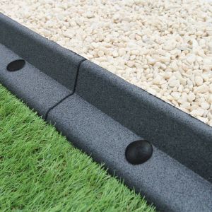 Bordes de césped gris flexibles paquete de 4 x 1.2m