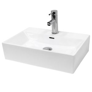 Lavabo cerámico rectangular 415x360x130 mm blanco