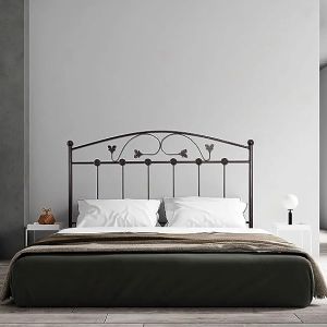 Cabecero de forja manchego, negro chocolate para cama de 105 cm