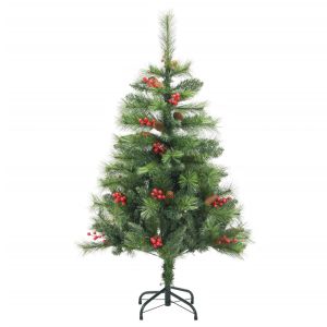 Árbol de navidad artificial con piñas y bayas 150 cm es9586