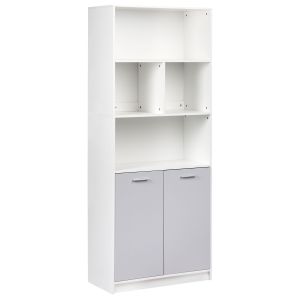 Estantería de 2 puertas zehna gris/blanco