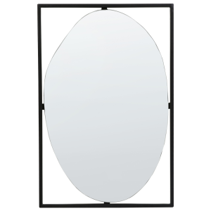 Espejo de pared nibelle 40 cm 60 cm metal negro
