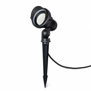 Foco de jardín con piqueta aluminio negro gu10 ip65 34 cm orientable