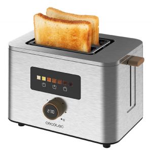 Cecotec tostadora vertical 2 ranuras cortas touch&toast double, 950 w, 2