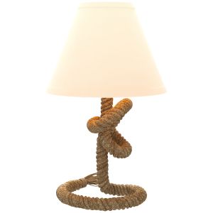 Lámpara de mesa metal, lino color beige 28x28x45.5 cm homcom