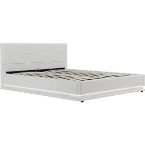 Cama con LED "anastasia"- 160 x 200 cm - blanco