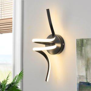 Nettlife aplique pared LED negro 40.5x12.5