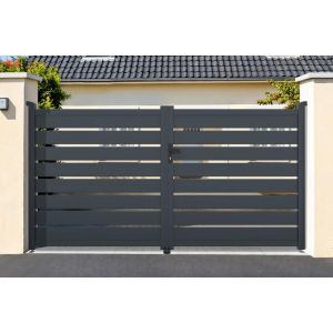 Puerta batiente regulable ancho 3m vogel h.160cm aluminio gris