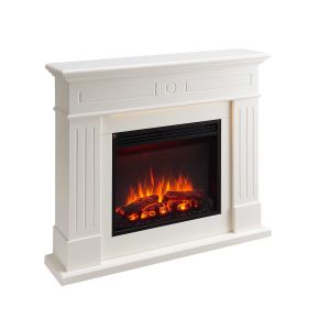 Chimenea eléctrica BALDERIA Leandros - chimenea de pie - blanca