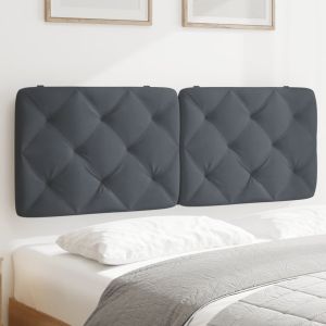 Cabecero de cama acolchado terciopelo gris oscuro 120 cm eso3481