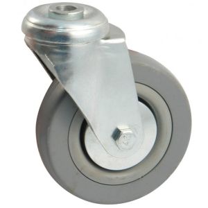 Rueda giratoria con ojo avl - rueda de caucho ø 100 - carga 80 kg - 5508100