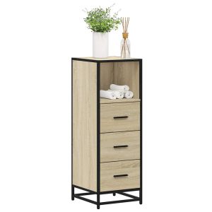 Armario de baño madera contrachapada roble sonoma 35x37,5x100cm esb4835