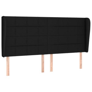 vidaXL cabecero con orejas de tela negro 203x23x118/128 cm