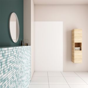 Panel de pared para ducha en aluminio,blanco mate,40x210cm