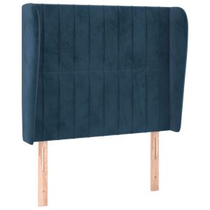 vidaXL cabecero con orejas de terciopelo azul oscuro 83x23x118/128 cm