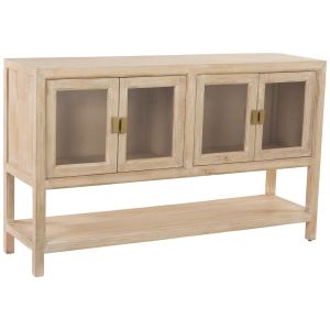 Aparador de madera beige  4 puertas 150x40x90h cm
