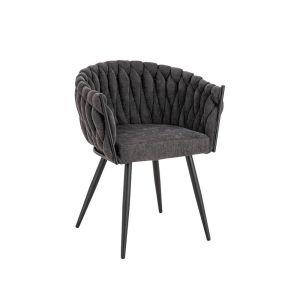 Silla de comedor tejida ayla - lote de 2 gris oscuro