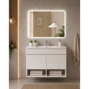 Mueble de baño con lavabo nebari sin espejo 60x45 cm blanco