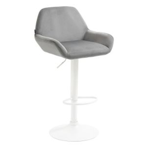 Taburete de bar braga - terciopelo gris - 89-109 cm