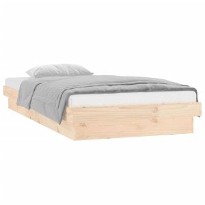 vidaXL estructura de cama individual LED sin colchón madera maciza