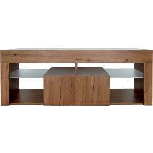 Mueble tv de diseño de madera "hugo" - 140 x 40 x 50 cm - marrón -