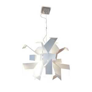 Lámpara de techo colgante bow-tie 2   azabak - 40 w - blanco - metal