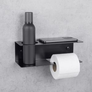 Daske portarrollos papel higiénico adhesivo negro izquierdo line