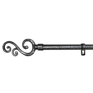 Barra de forja extensible y decorativa (negro+gris, 120-210cm forma s)