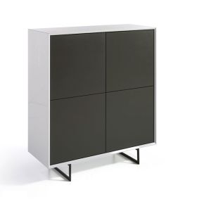 Momma Home aparador de comedor blanco y gris modelo tibet 110x45x125