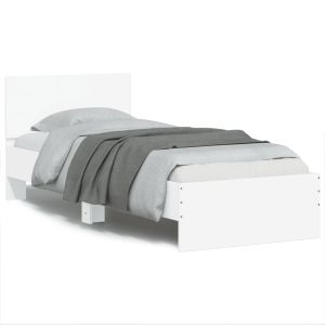 Cama con cabecero y luces LED blanco 75x190 cm reg1308