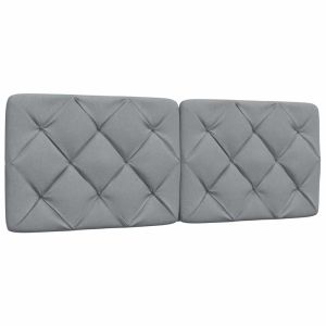 Cabecero de cama acolchado tela gris claro 140 cm eso3685