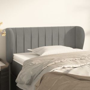 Cabecero de terciopelo gris claro 103x23x78/88 cm eso6627