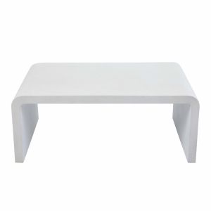 Mesa de centro de jardín de 100 cm de largo y efecto hormigón liso