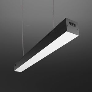 Lámpara techo lineal negra, 24w, colgante o superficie, luz fría 6000k