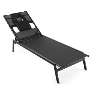 Chaise longue de jardín regulable 163-207 x 63 x