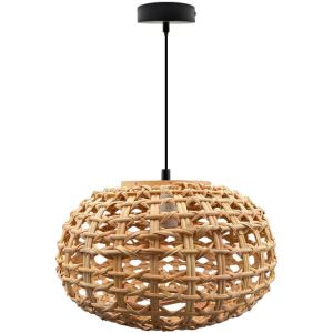 Lámpara colgante mimbre kolding, casquillo E27, estilo natural nórdico