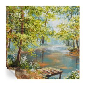 Papel pintado autoadhesivo lago idílico 250x250 tulup
