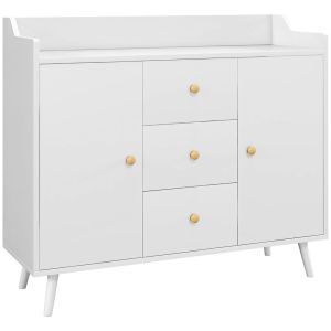 Aparador de salón 90x32x80 cm color blanco Homcom