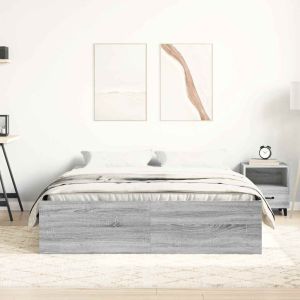 vidaXL estructura de cama sonoma gris 160x200 cm